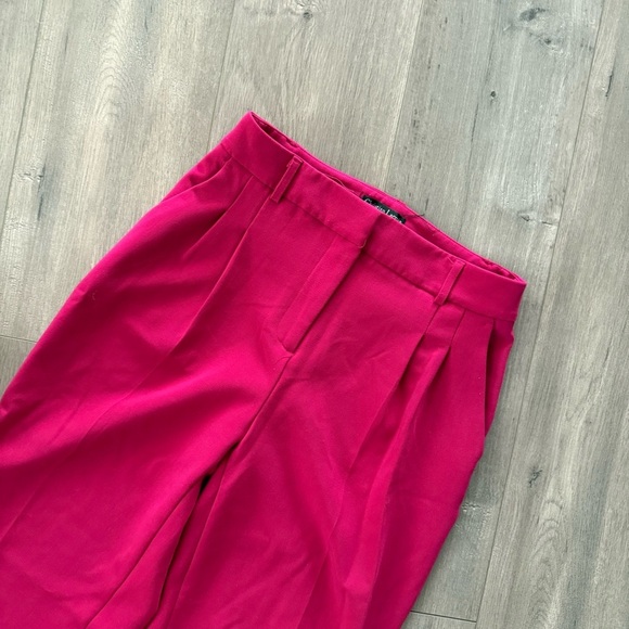 Christian Lacroix Hot Pink Wide Leg High Waist Trouser Pants - Picture 3 of 7